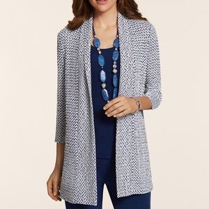 Chico’s Travelers MINI CHEVRON TEXTURE KNIT JACKET